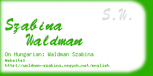 szabina waldman business card